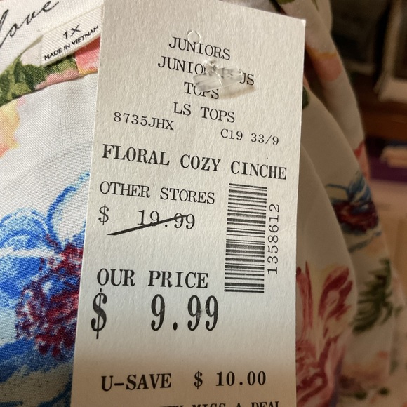 Love Tree Long Sleeve Floral Open Front Cozy Cinche - Picture 6 of 7